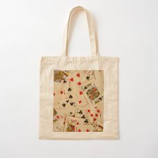 Scattered Pack of Playing Cards Hearts Clubs Diamonds Spades Pattern Cotton Tote Bag