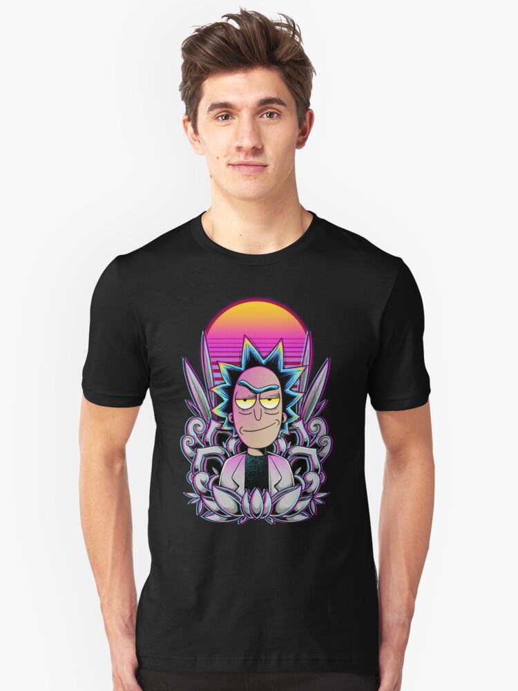 Alternate view of Synthwave Rick Sanchez Slim Fit T-Shirt