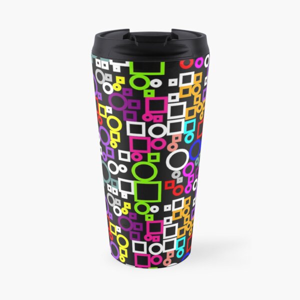 Happy Circles and Squares Travel Mug