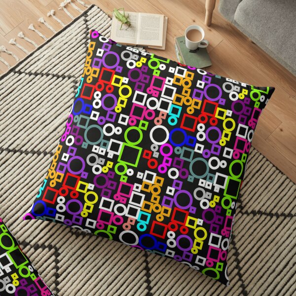 Happy Circles and Squares Floor Pillow