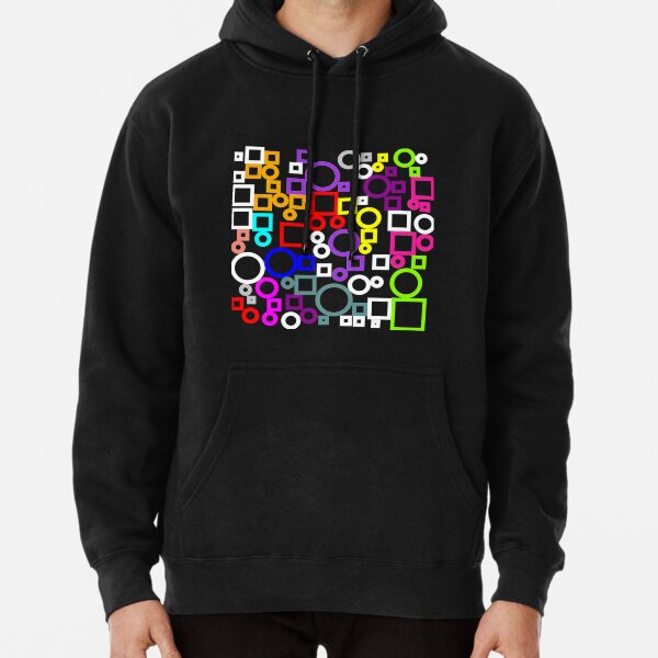 Happy Circles and Squares Pullover Hoodie