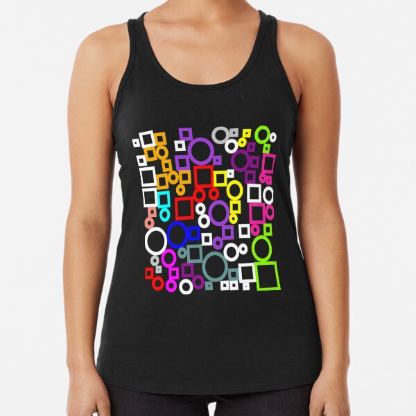 Happy Circles and Squares Racerback Tank Top