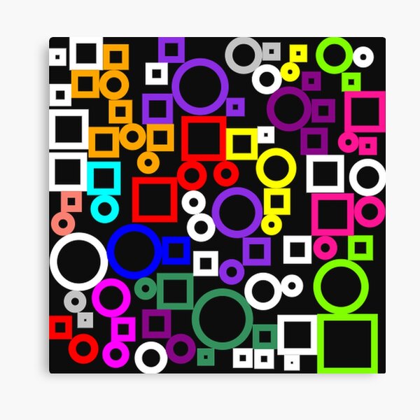 Happy Circles and Squares Canvas Print