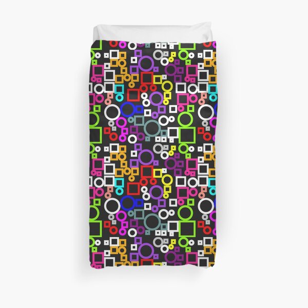 Happy Circles and Squares Duvet Cover
