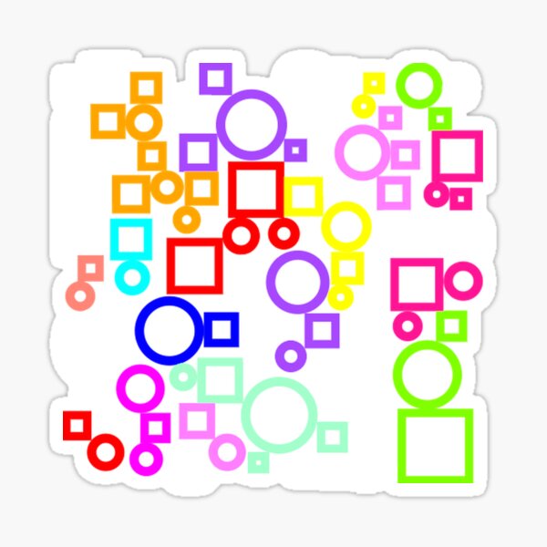 Happy Circles and Squares Sticker