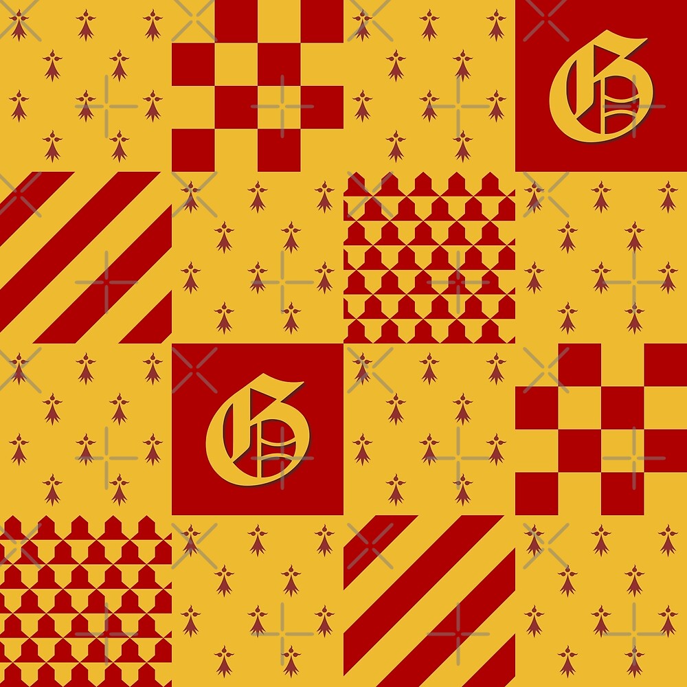 “Medieval Red Yellow Vair Ermine Heraldic Pattern” by redhomestead