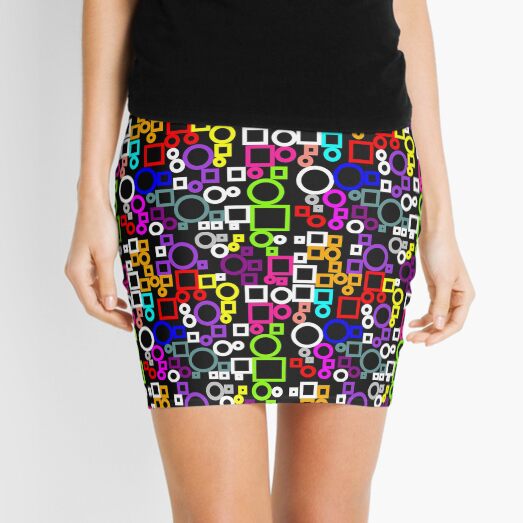 Happy Circles and Squares Mini Skirt