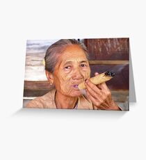 Cheroot Smoking - Bagan, Myanmar Greeting Card