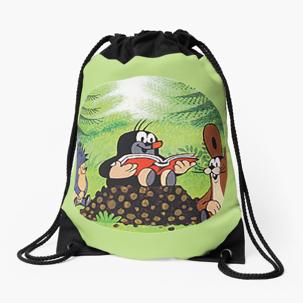 The Little Mole Shirt - Krtek t shirt - Cute Little Mole Kids Gift - Mole Fan Art Drawstring Bag