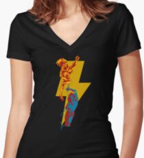 AC DC thunderbolt Women's Fitted V-Neck T-Shirt