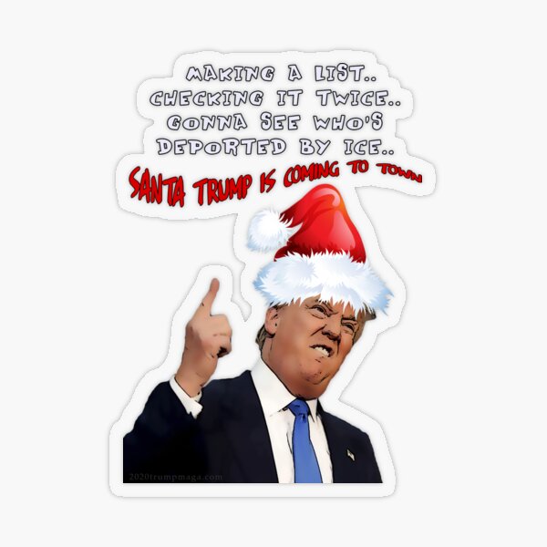 Funny Trump Christmas Making a List Transparent Sticker