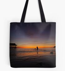 Mars shining over the ocean - Pulau Tiga Island, Sabah, Malaysia Tote Bag