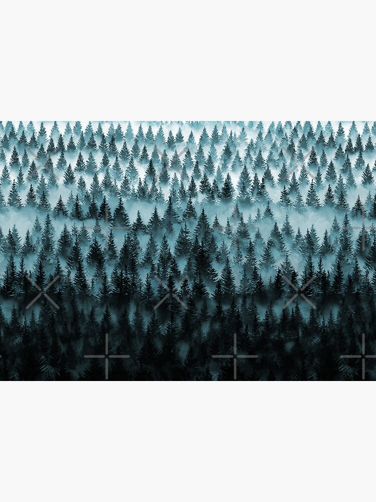 FOREST - a large format watercolor - forest and mountains by Nozzas