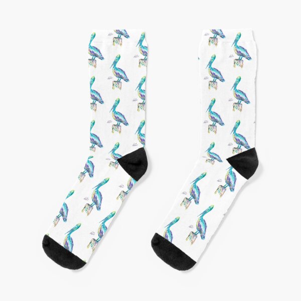Pelican watercolor Socks