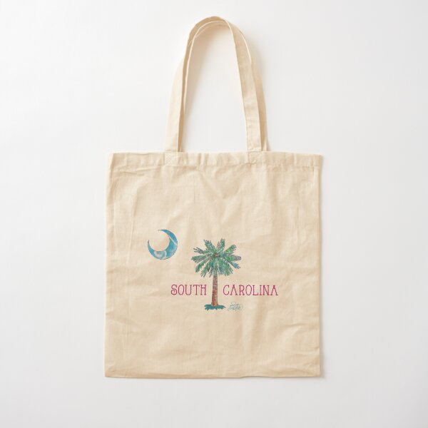 South Carolina Palmetto Tree and Moon by Jan Marvin Cotton Tote Bag
