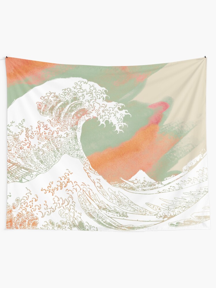 Alternate view of Calm into Great Wave Paint I Tapestry