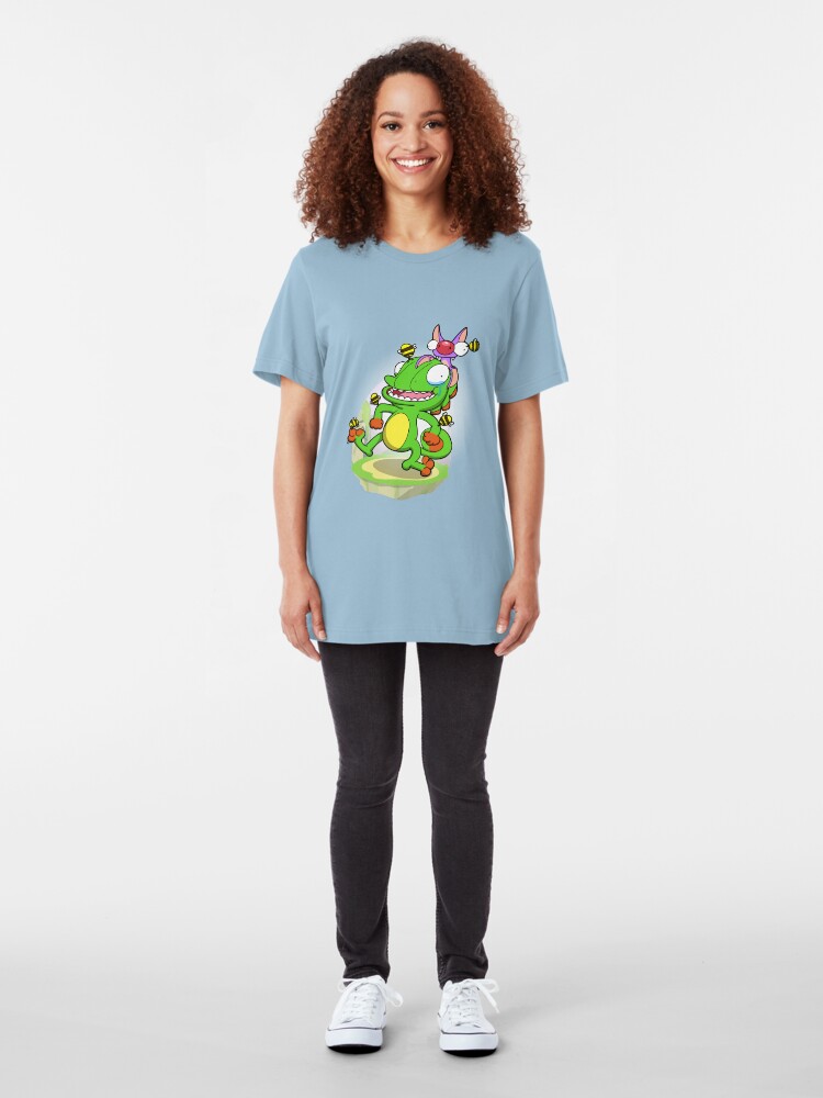 Alternate view of Lizard and Bat! (Bee armor version) Slim Fit T-Shirt