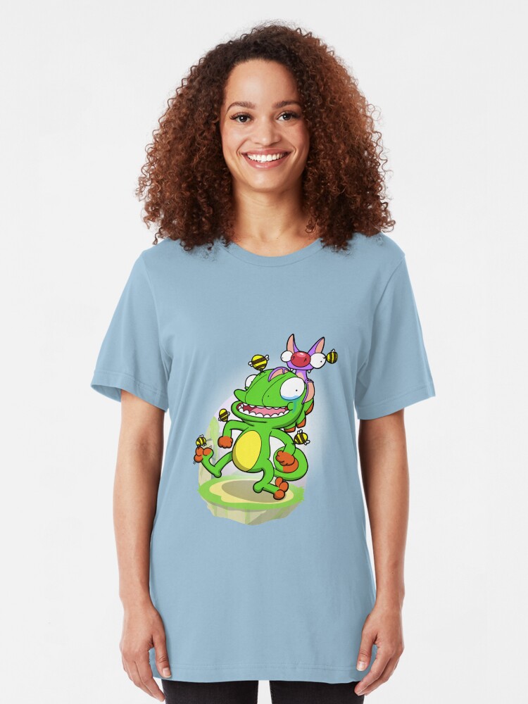 Alternate view of Lizard and Bat! (Bee armor version) Slim Fit T-Shirt