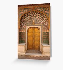 Lotus flower doorway, City Palace, Pink City, Jaipur Greeting Card