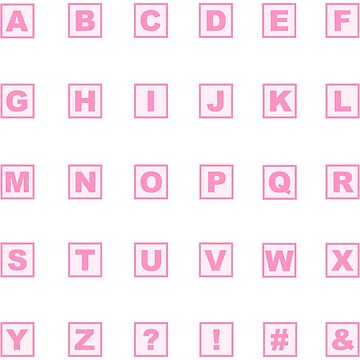 Pink alphabet mini pack. Pink letters Sticker for Sale by OkihanaShop