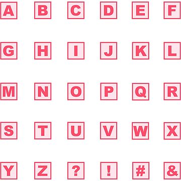 Pink alphabet mini pack. Pink letters Sticker for Sale by OkihanaShop