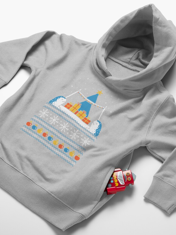 Alternate view of Christmas Narwhals Toddler Pullover Hoodie