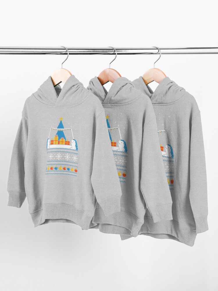 Alternate view of Christmas Narwhals Toddler Pullover Hoodie