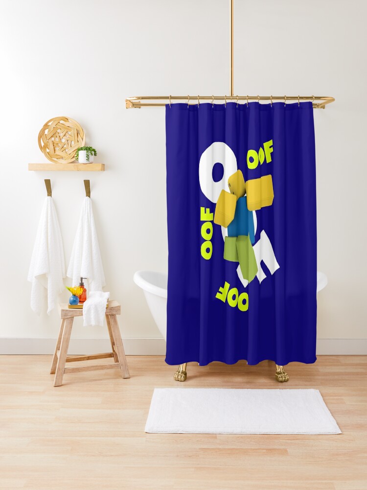 Roblox Oof Dancing Dabbing Noob Gifts For Gamers Shower Curtain - oof roblox oof noob water bottle by smoothnoob redbubble