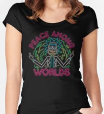 Peace Among Worlds neon Fitted Scoop T-Shirt