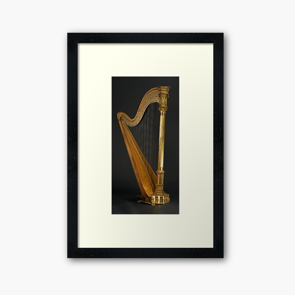 "Antique Harp 1900’s Era Wurlitzer Harp" Framed Art Print by