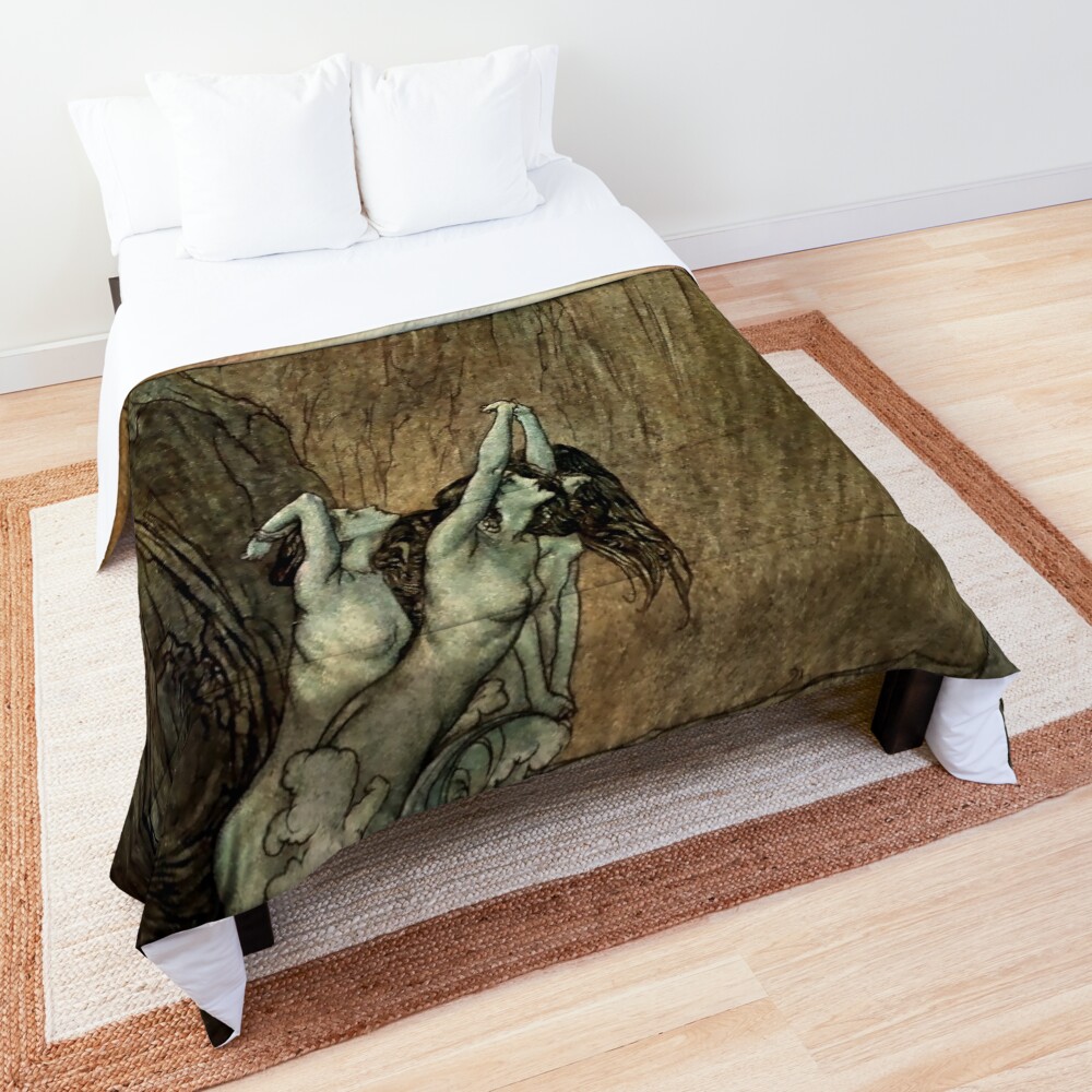 Rhinemaiden from Wagner’s “Ring” by Arthur Rackham Comforter
