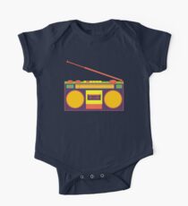 boombox - old cassette - Devices Short Sleeve Baby One-Piece
