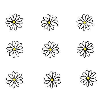 9 pack of daisy stickers Sticker for Sale by eviej19