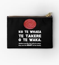 Mothers Are the Heart of the Family, Maori Proverb (black background) Studio Pouch