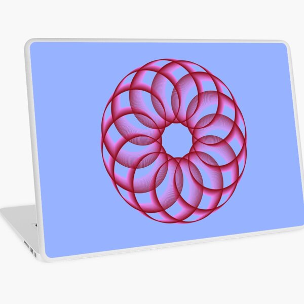 Spirograph with Red Pink Blue Laptop Skin