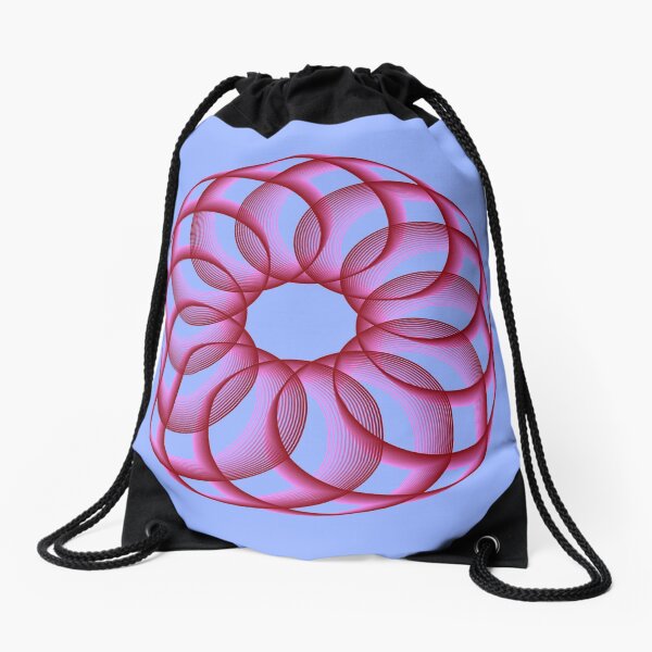 Spirograph with Red Pink Blue Drawstring Bag