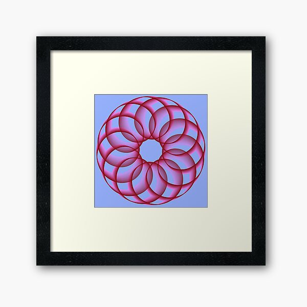 Spirograph with Red Pink Blue Framed Art Print