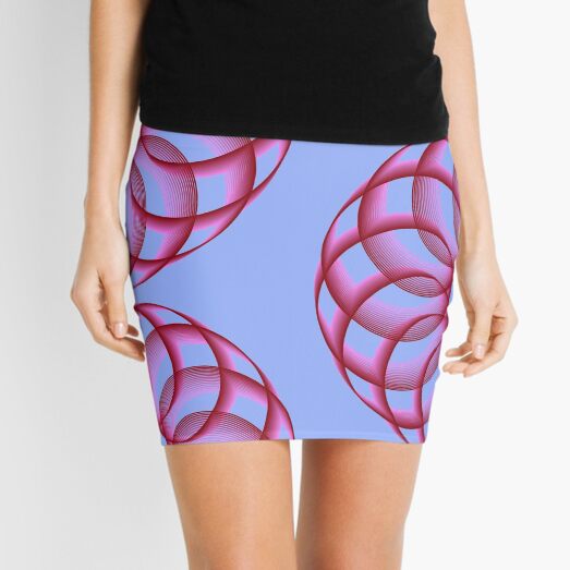 Spirograph with Red Pink Blue Mini Skirt