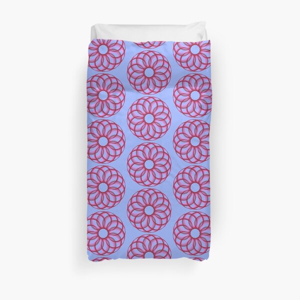Spirograph with Red Pink Blue Duvet Cover
