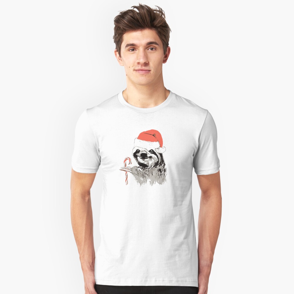 Santa Sloth Slim Fit T-Shirt