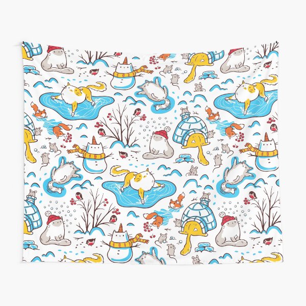 Winter Cats Tapestry