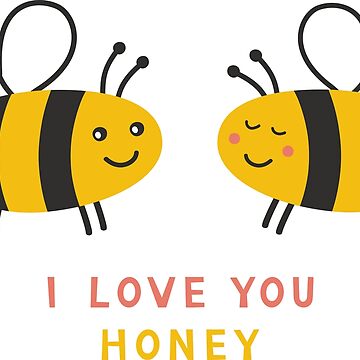 Vetores de Cartão Simples I Love You Honey Poster Bonito Do Dia Do