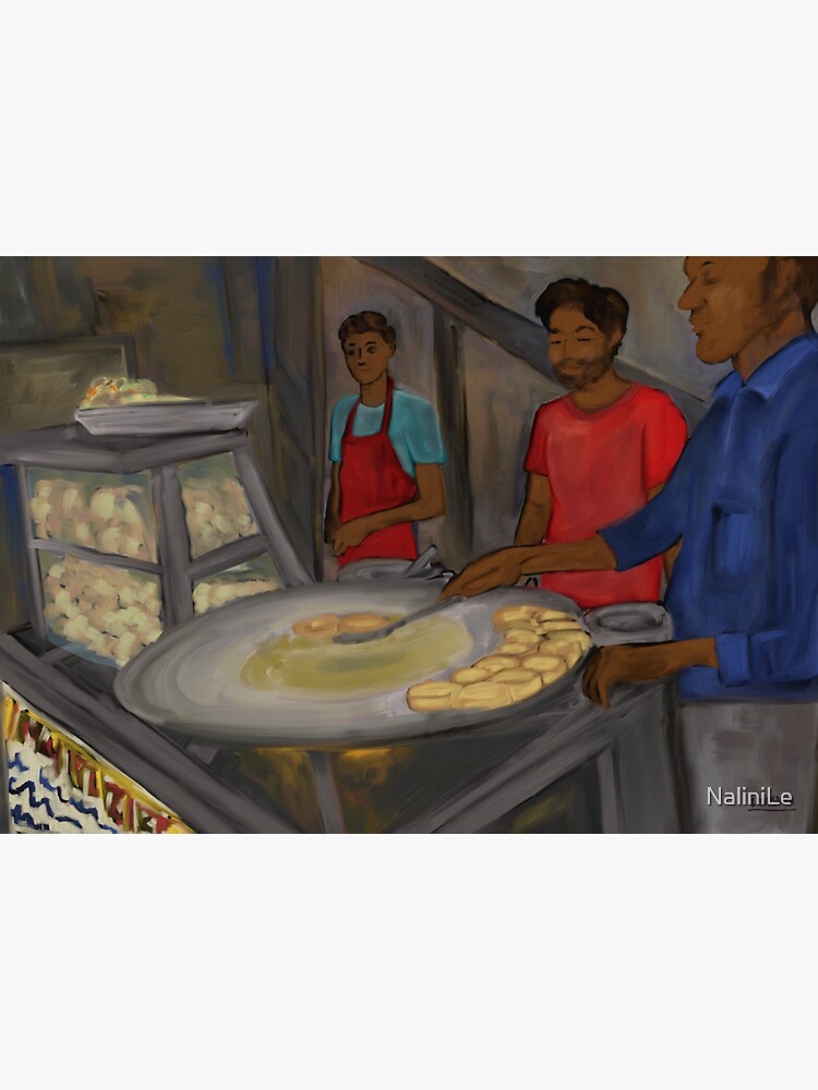 Aloo tikki vendors painting - New Delhi, India by NaliniLe