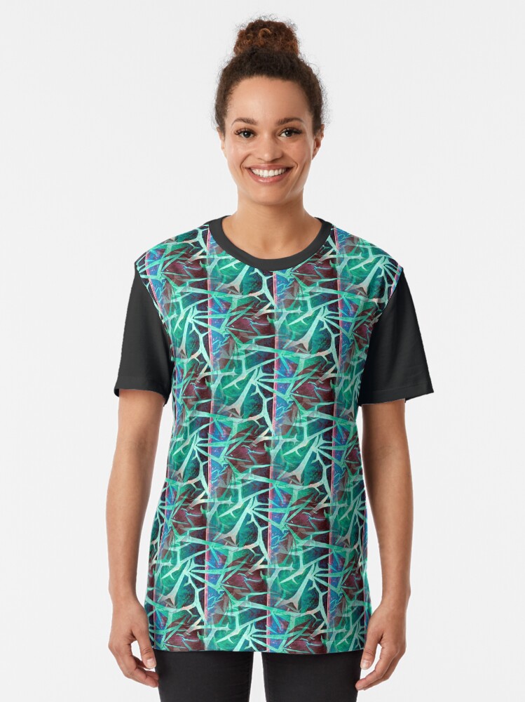Alternate view of Ice And Fire - Turquoise Graphic T-Shirt