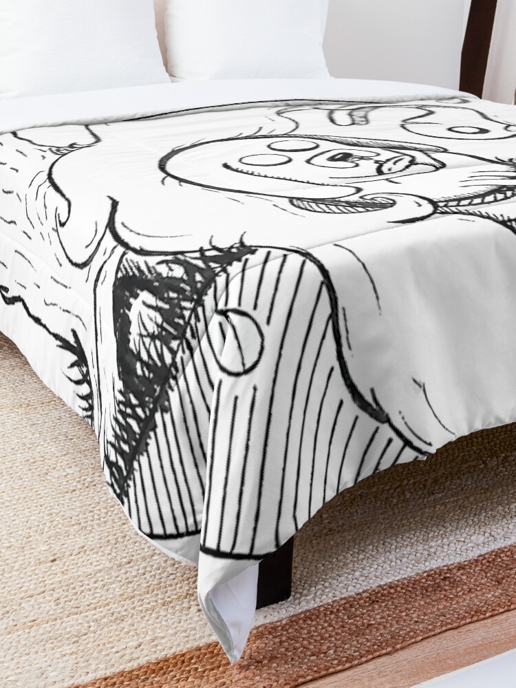 Alternate view of Lady Rainicorn cuddling Jake. Comforter