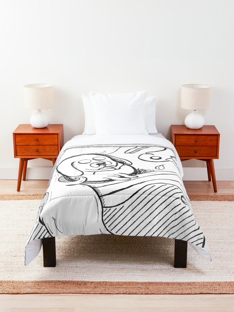 Alternate view of Lady Rainicorn cuddling Jake. Comforter