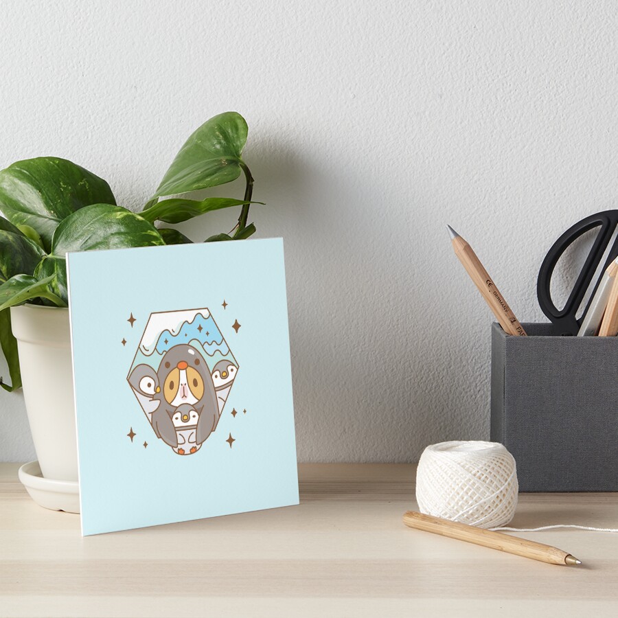 Bubu the Guinea pig, Penguin Baby Sitter Art Board Print