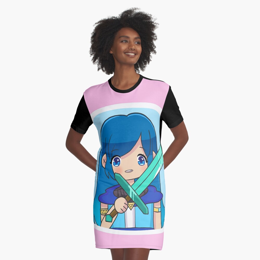 Funneh Gacha Cartoon With Mc Sword Graphic T Shirt Dress By - funneh roblox water bottle redbubble