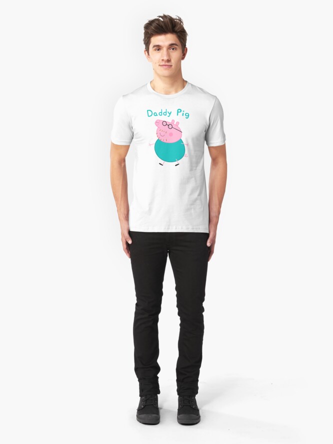 Alternate view of Daddy Peppa Pig for Fathers Day Slim Fit T-Shirt