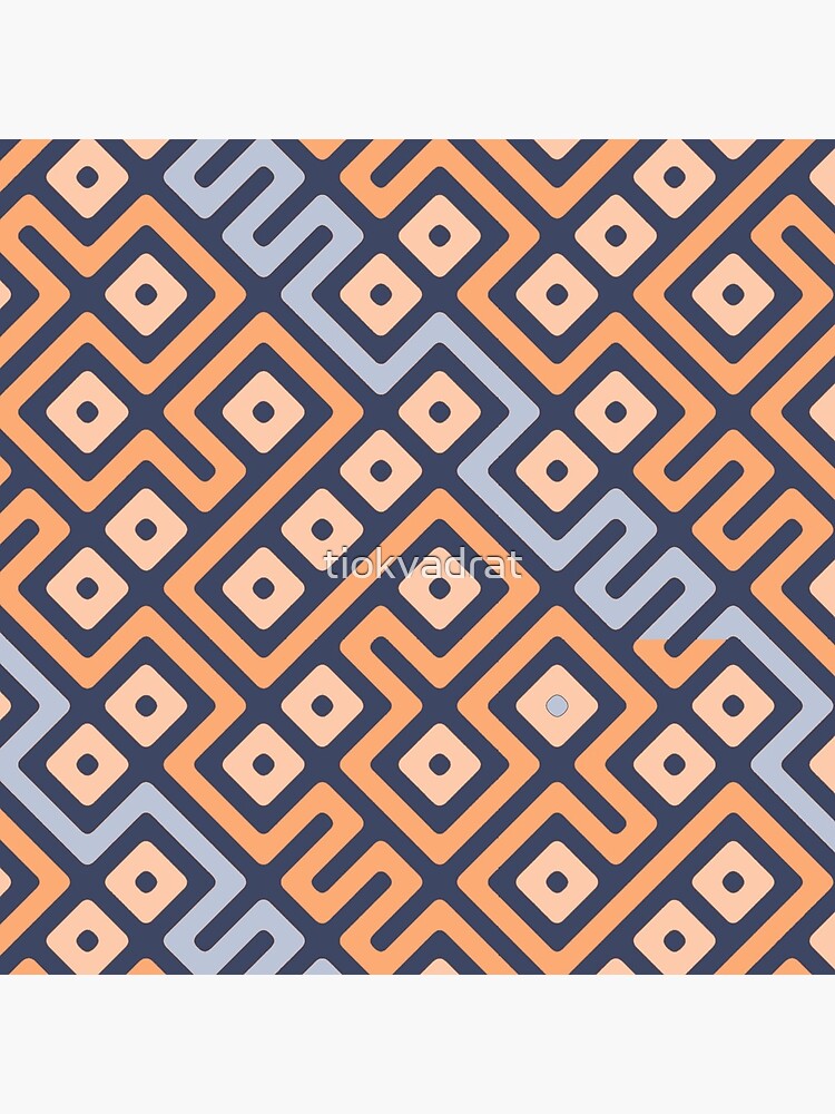 Maze Abstract Pattern - Cream / Grey by tiokvadrat